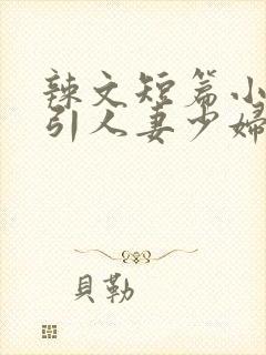 辣文短篇小说勾引人妻少妇