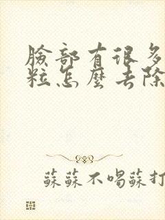 脸部有很多小颗粒怎么去除