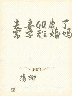 夫妻60岁了还需要离婚吗