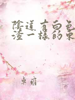 阴道有白色像豆渣一样的东西