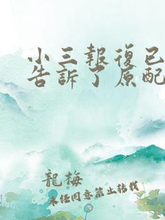 小三报复已婚男告诉了原配