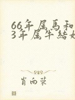 66年属马和73年属牛结婚好吗