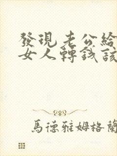 发现老公给别的女人转钱该怎么解决