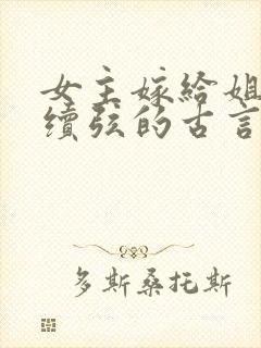 女主嫁给姐夫当续弦的古言