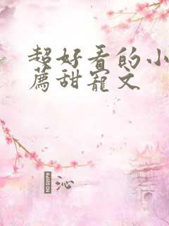 超好看的小说推荐甜宠文