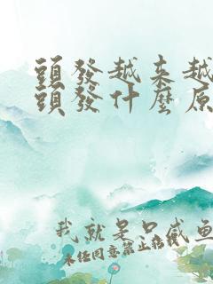 头发越来越多白头发什么原因