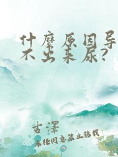 什么原因导致尿不出来尿?