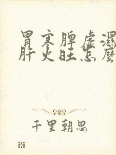 胃寒脾虚湿气重肝火旺怎么调理