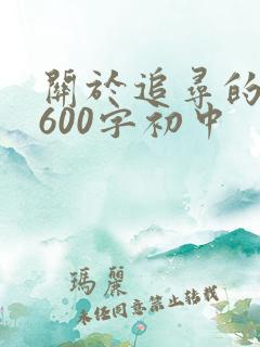 关于追寻的作文600字初中