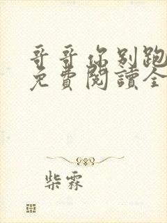 哥哥你别跑小说免费阅读全文