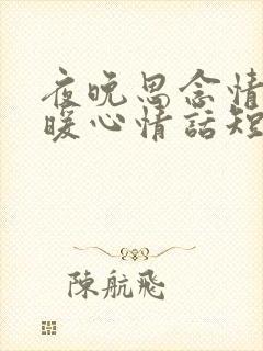 夜晚思念情人的暖心情话短句