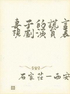 妻子的谎言 电视剧演员表