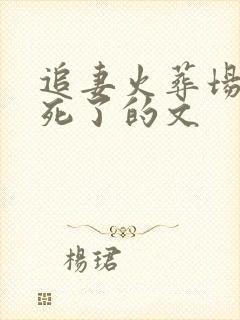 追妻火葬场女主死了的文