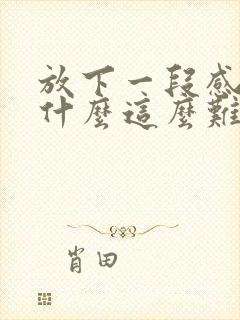 放下一段感情为什么这么难