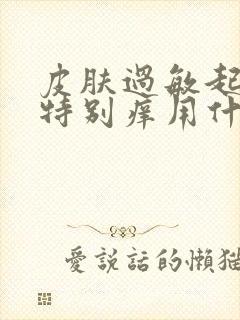 皮肤过敏起疙瘩特别痒用什么药