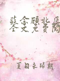 苏念顾北辰小说全文免费阅读