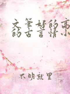 文笔好的高质量的古言情小说推荐