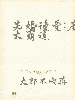 先婚后爱:老公太霸道