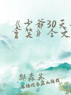 《少爷30天后会笑》全文免费阅读在线