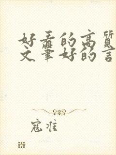 好看的高质量的文笔好的言情