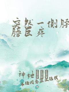 突然一侧脖子肩膀巨疼