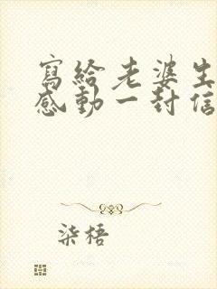 写给老婆生日最感动一封信