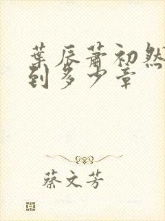 叶辰萧初然更新到多少章