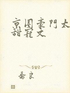 京圈豪门太子爷甜宠文