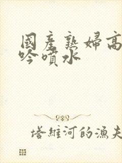 国产熟妇高潮呻吟喷水