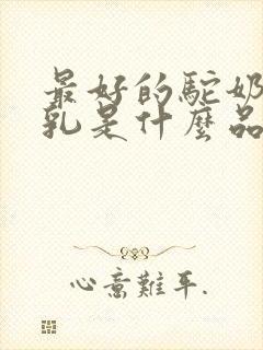 最好的驼奶粉初乳是什么品牌