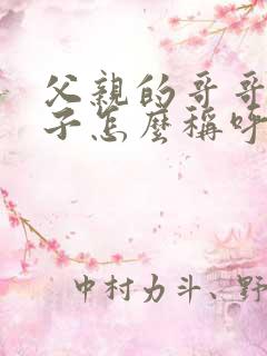 父亲的哥哥的儿子怎么称呼