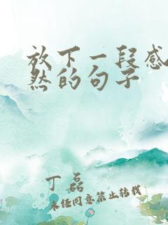 放下一段感情释然的句子