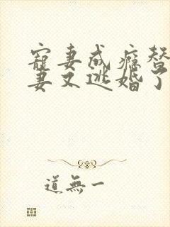 宠妻成瘾替嫁娇妻又逃婚了小说