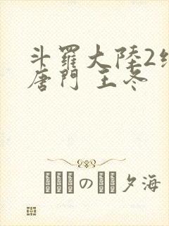 斗罗大陆2绝世唐门 王冬