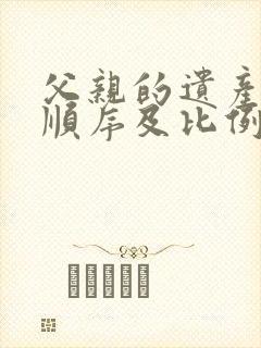 父亲的遗产继承顺序及比例