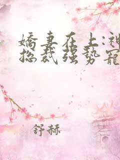 娇妻在上:神秘总裁强势宠