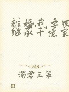 离婚,我要回去继承千亿家产