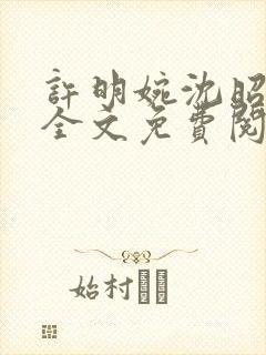 许明婉沈昭小说全文免费阅读