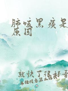 肺咳黑痰是什么原因