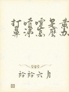 打喷嚏是黄色的鼻涕怎么办