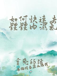 如何快速去除人体体内湿气