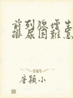 前列腺增生术后排尿困难怎么办