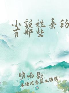 小说姓秦的男主有哪些