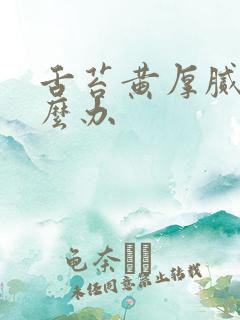 舌苔黄厚腻的怎么办