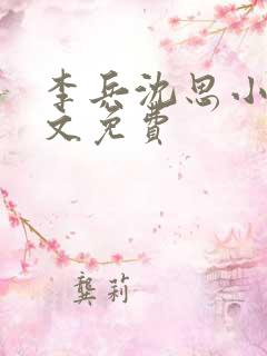 李兵沈思小说全文免费