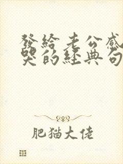 发给老公感动到哭的经典句