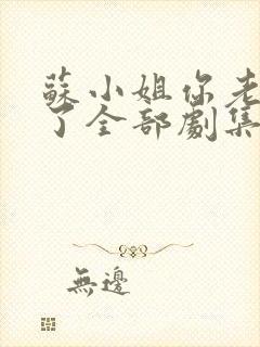 苏小姐你老公掉了全部剧集