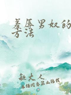 羞辱男奴的调教方法