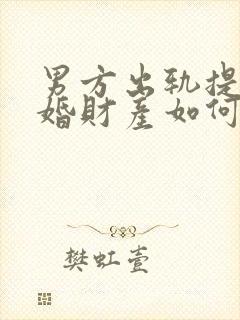 男方出轨提出离婚财产如何分割