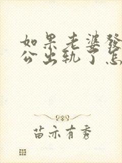 如果老婆发现老公出轨了怎么办